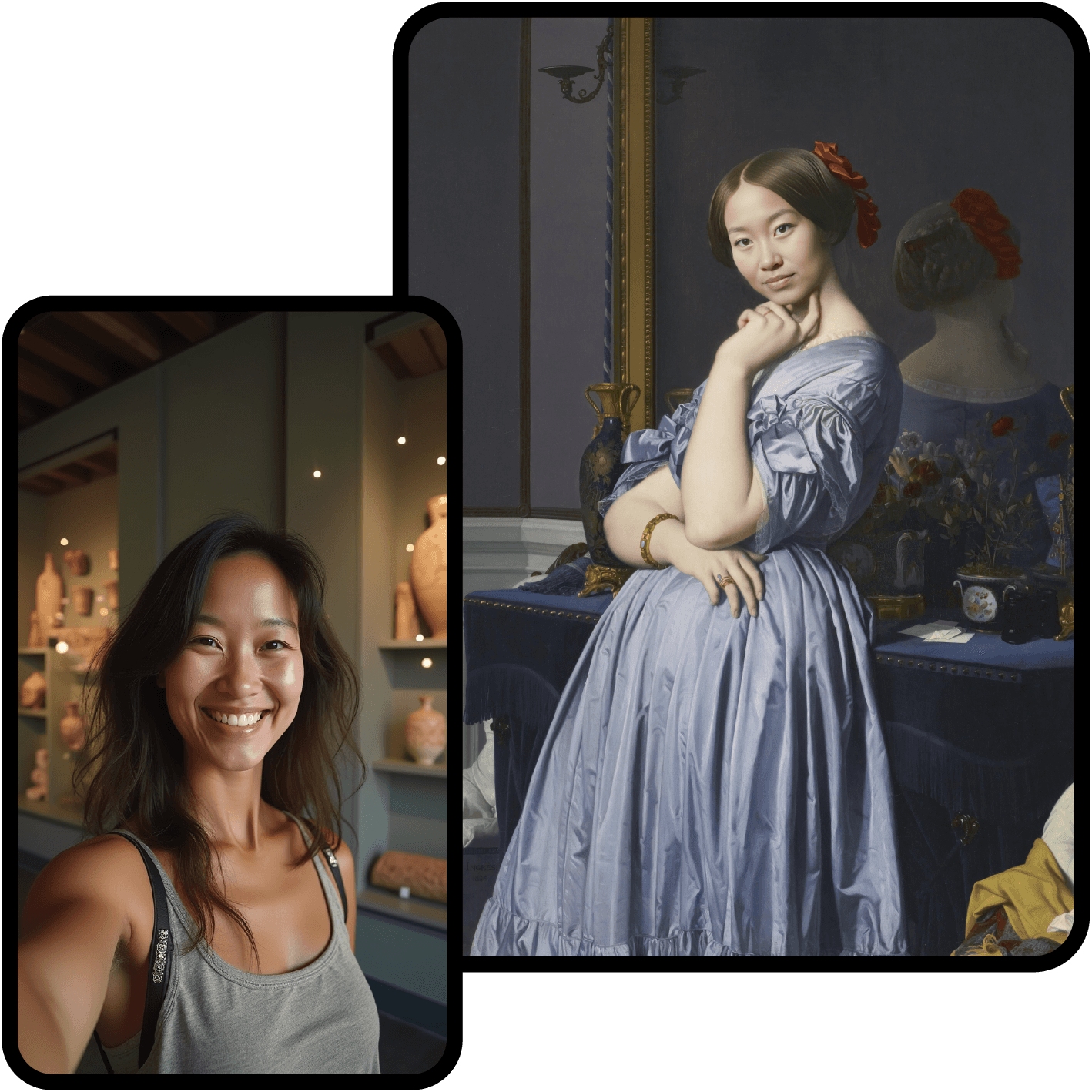 AI-powered face integration into classical art